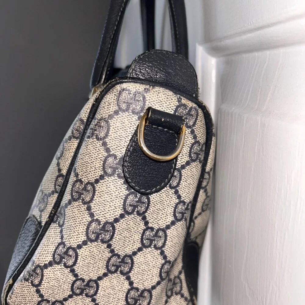 Gucci Monogram Boston Bag – Navy Web Stripe - Picture 5 of 7